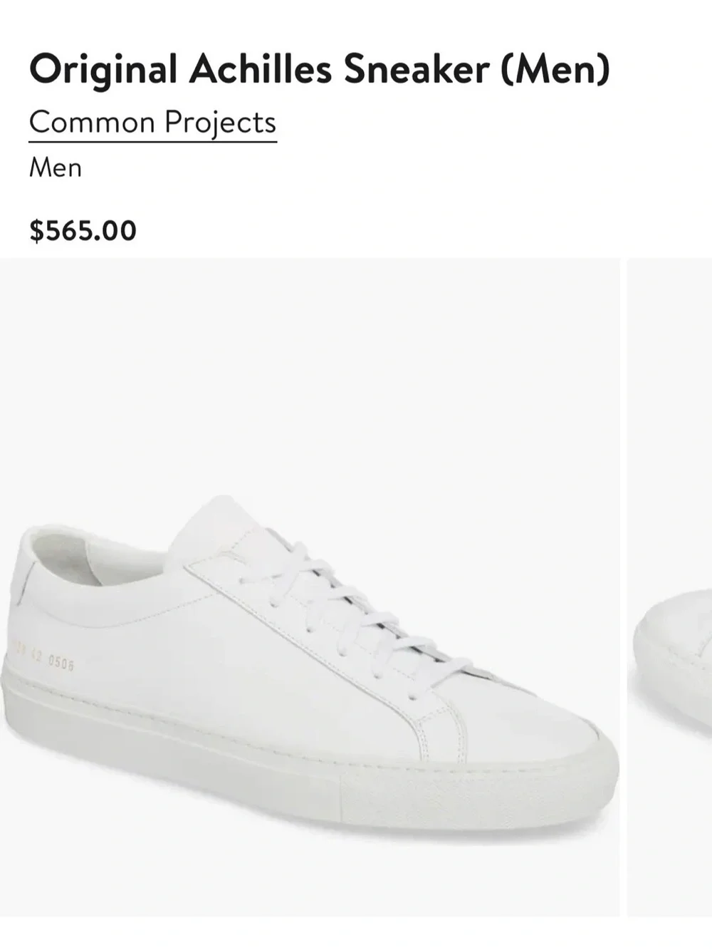 Common Projects White Leather Low-Top Sneakers